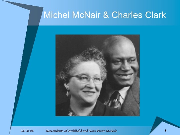 Michel Mc. Nair & Charles Clark 24 JUL 04 Descendants of Archibald and Nora