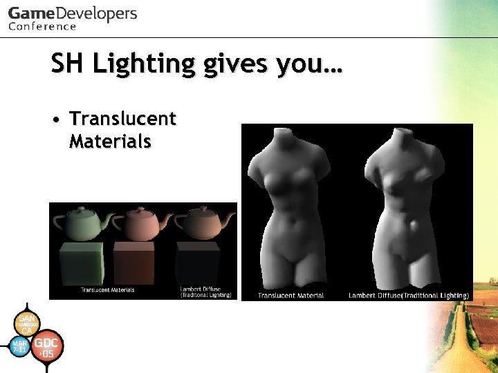 SH Lighting gives you… • Translucent Materials 