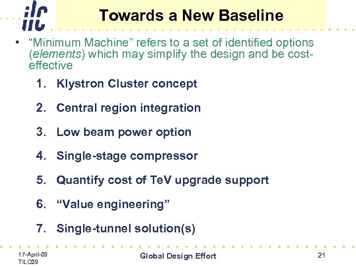 Towards a New Baseline • “Minimum Machine” refers to a set of identified options