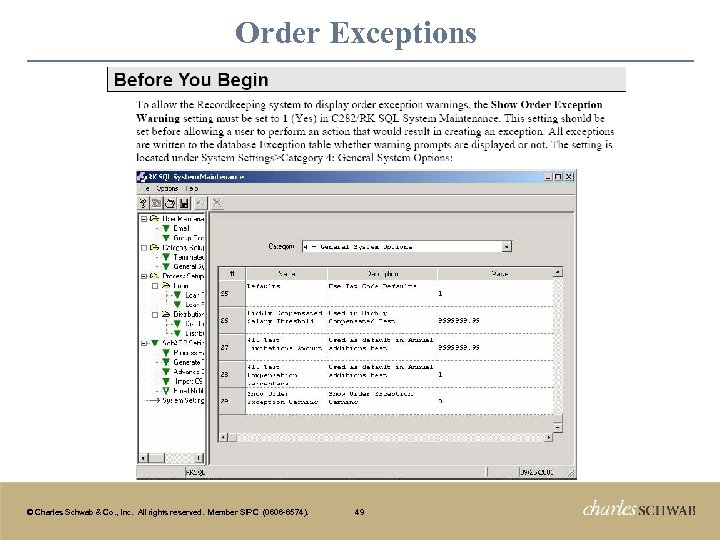 Order Exceptions © Charles Schwab & Co. , Inc. All rights reserved. Member SIPC