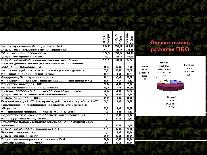 Оценка темпов развития НКО 