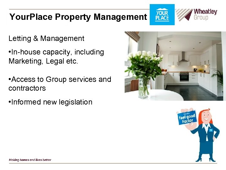 Your. Place Property Management Letting & Management • In-house capacity, including Marketing, Legal etc.