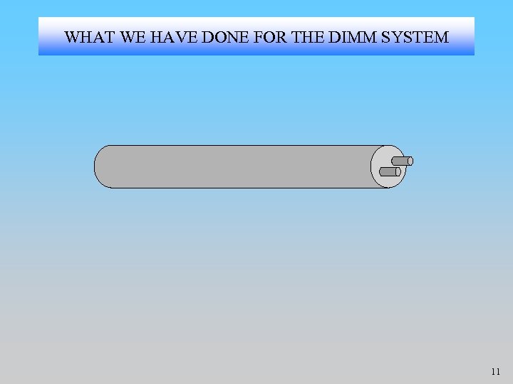 WHAT WE HAVE DONE FOR THE DIMM SYSTEM 11 