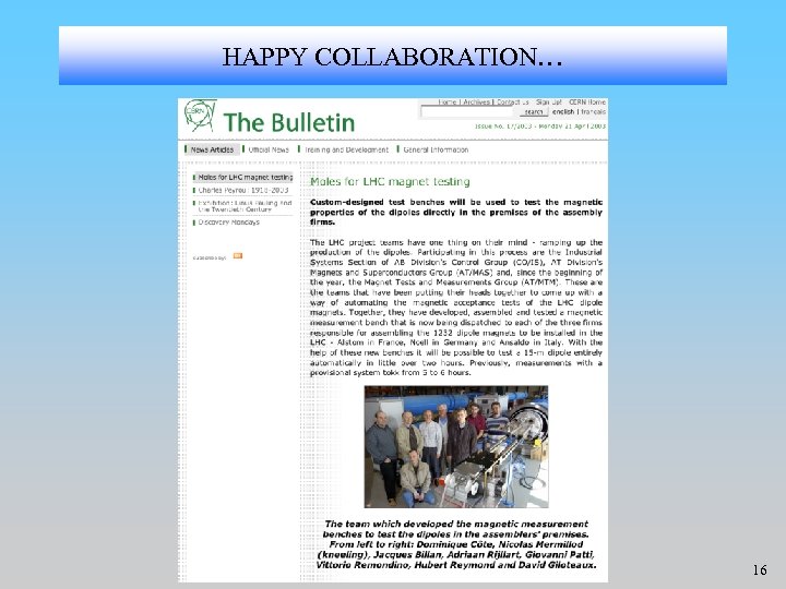 HAPPY COLLABORATION… 16 