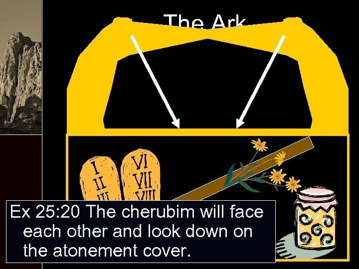 The Ark Ex 25: 20 The cherubim will face each other and look down