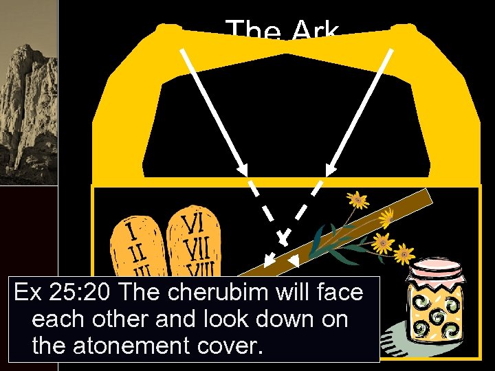 The Ark Ex 25: 20 The cherubim will face each other and look down