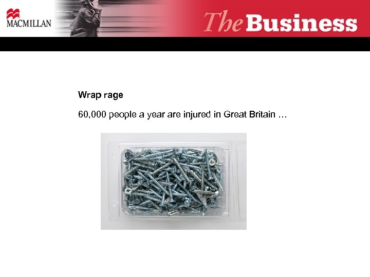 Wrap rage 60, 000 people a year are injured in Great Britain … 