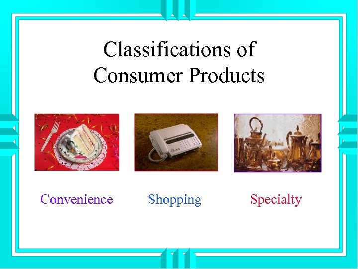 Classifications of Consumer Products Convenience Shopping Specialty 