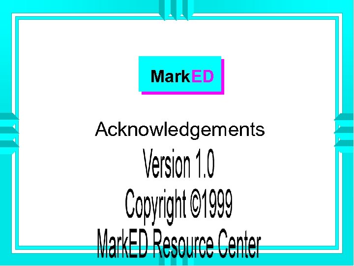 Mark. ED Acknowledgements 