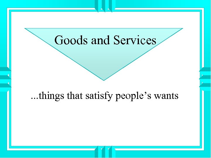 Goods and Services . . . things that satisfy people’s wants 