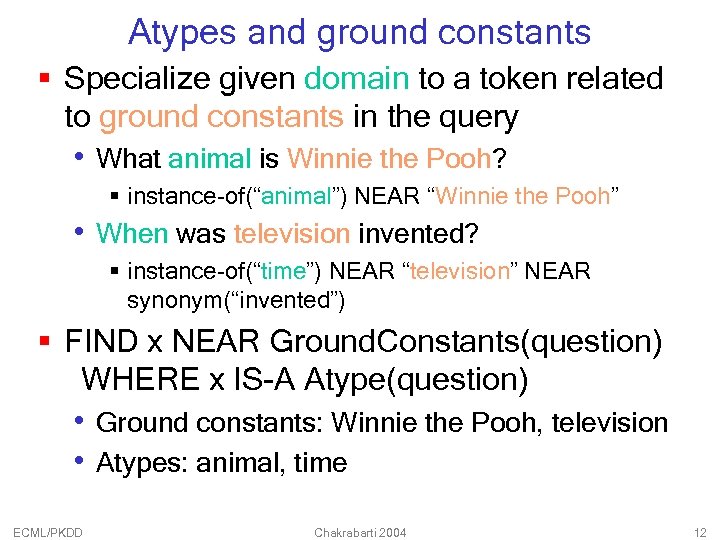 Atypes and ground constants § Specialize given domain to a token related to ground