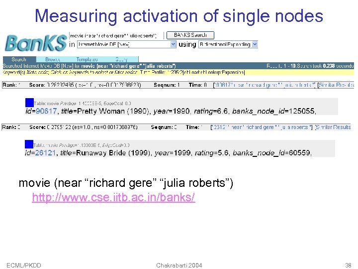 Measuring activation of single nodes movie (near “richard gere” “julia roberts”) http: //www. cse.