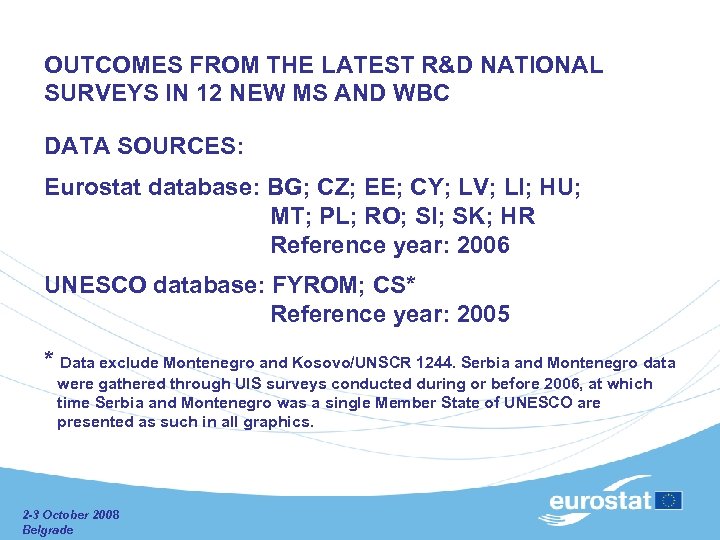 OUTCOMES FROM THE LATEST R&D NATIONAL SURVEYS IN 12 NEW MS AND WBC DATA