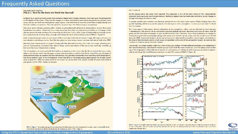 Frequently Asked Questions Using the IPCC’s Assessment Report data and climate change science in