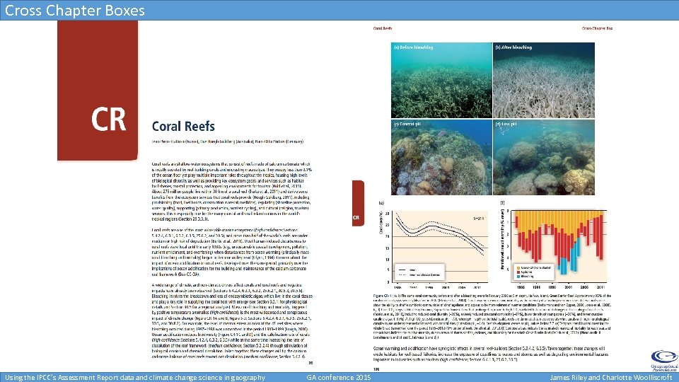 Cross Chapter Boxes Using the IPCC’s Assessment Report data and climate change science in