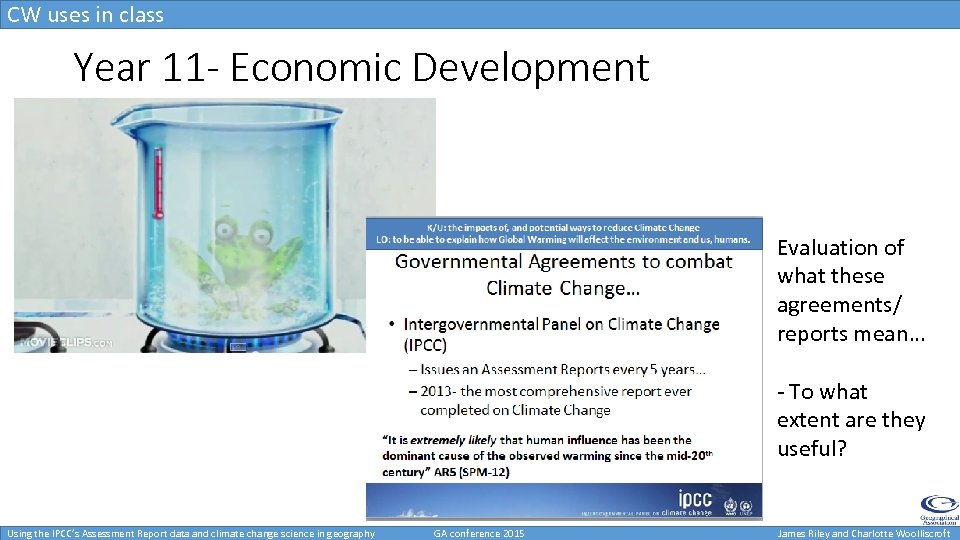 CW uses in class Uses in class- KS 4 Year 11 - Economic Development