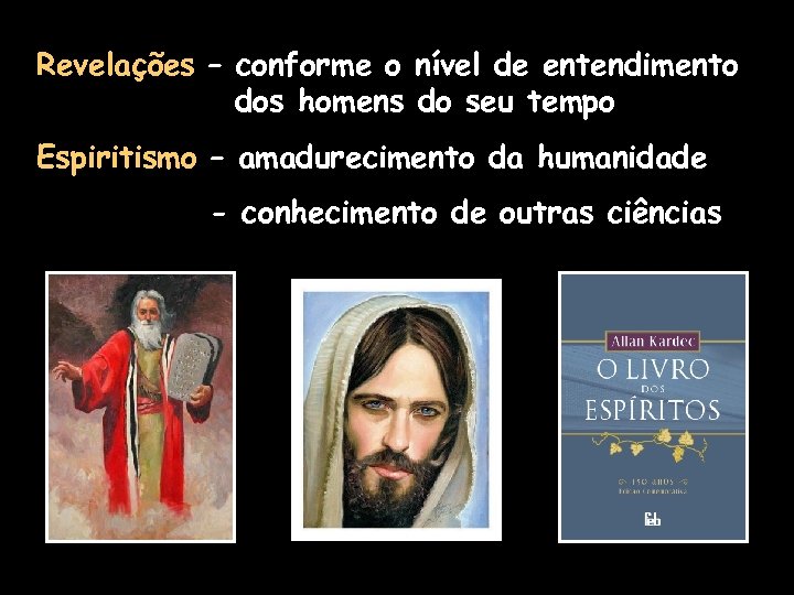 Revelações – conforme o nível de entendimento dos homens do seu tempo Espiritismo –