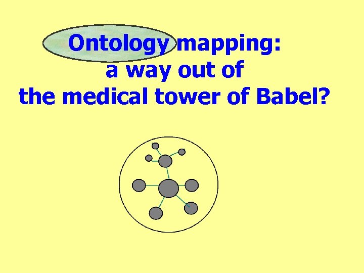 Ontology mapping: a way out of the medical tower of Babel? 
