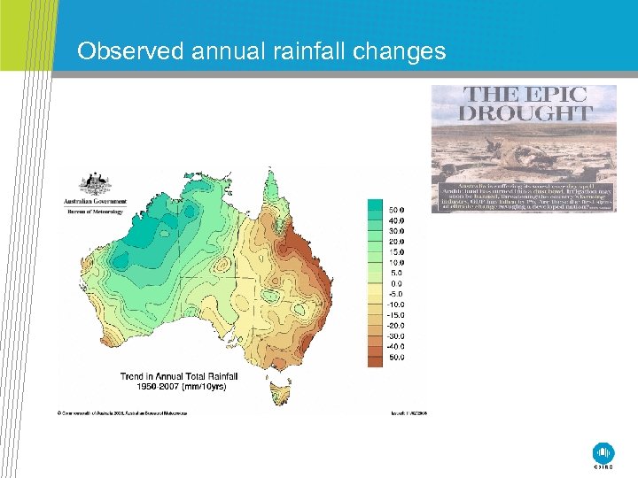 Observed annual rainfall changes 