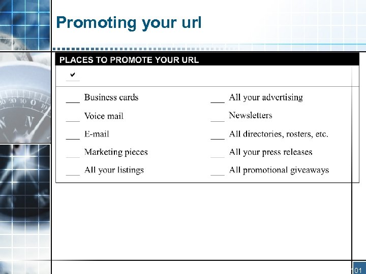 Promoting your url 101 