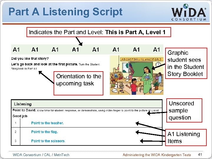 Part A Listening Script Indicates the Part and Level: This is Part A, Level