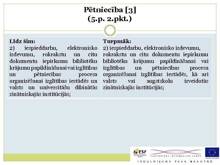 Pētniecība [3] (5. p. 2. pkt. ) Līdz šim: 2) iespieddarbu, elektronisko izdevumu, rokrakstu