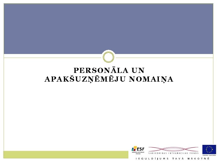 PERSONĀLA UN APAKŠUZŅĒMĒJU NOMAIŅA 