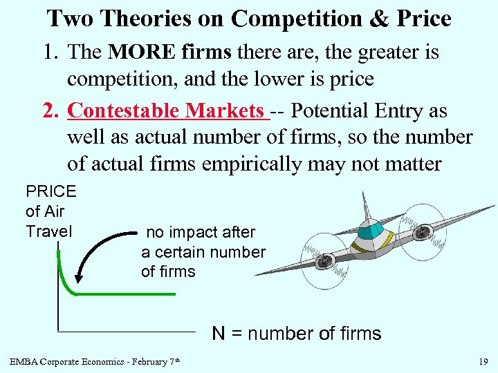 Two Theories on Competition & Price 1. The MORE firms there are, the greater