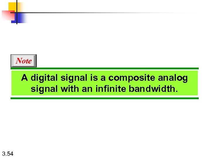 Note A digital signal is a composite analog signal with an infinite bandwidth. 3.