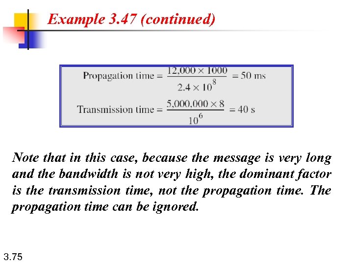 Example 3. 47 (continued) Note that in this case, because the message is very