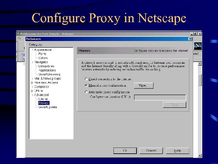 Configure Proxy in Netscape 