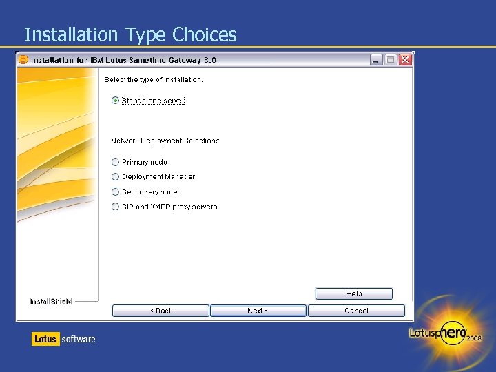 Installation Type Choices 