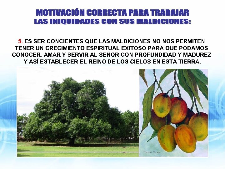 5. ES SER CONCIENTES QUE LAS MALDICIONES NO NOS PERMITEN TENER UN CRECIMIENTO ESPIRITUAL