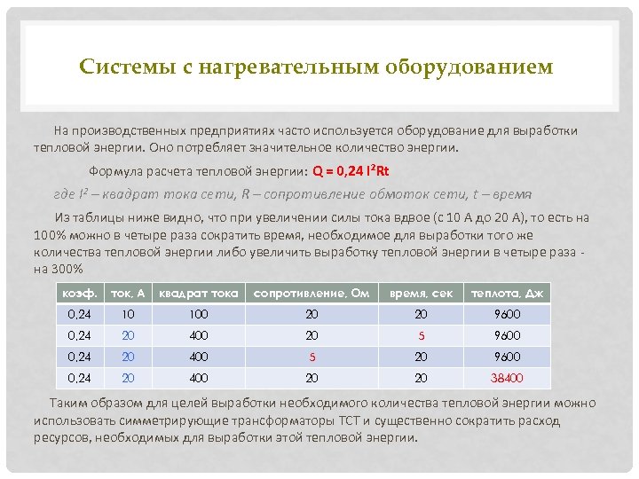Системы с нагревательным оборудованием На производственных предприятиях часто используется оборудование для выработки тепловой энергии.
