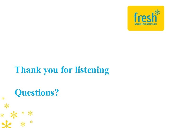 Thank you for listening Questions? 