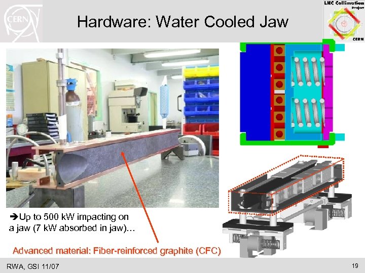 Hardware: Water Cooled Jaw Up to 500 k. W impacting on a jaw (7
