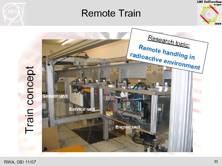 Remote Train Resea rch top ic: Remo te han dling radioa in ctive e