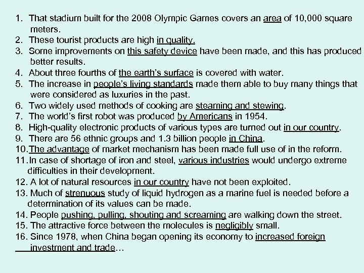 1. That stadium built for the 2008 Olympic Games covers an area of 10,