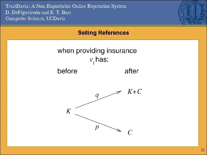 Trust. Davis: A Non-Exploitable Online Reputation System D. De. Figueiredo and E. T. Barr