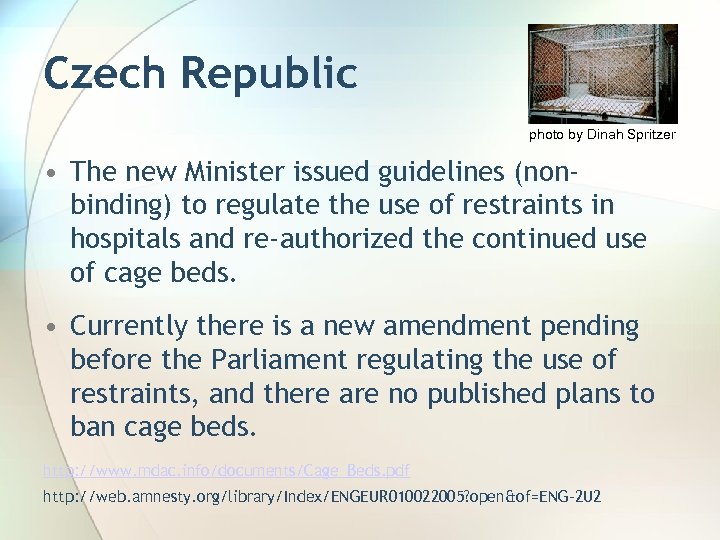 Czech Republic photo by Dinah Spritzer • The new Minister issued guidelines (nonbinding) to