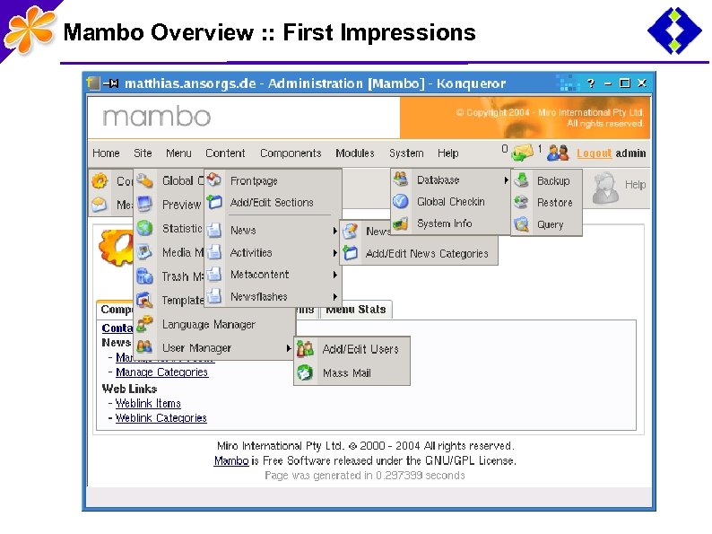 Mambo Overview : : First Impressions 