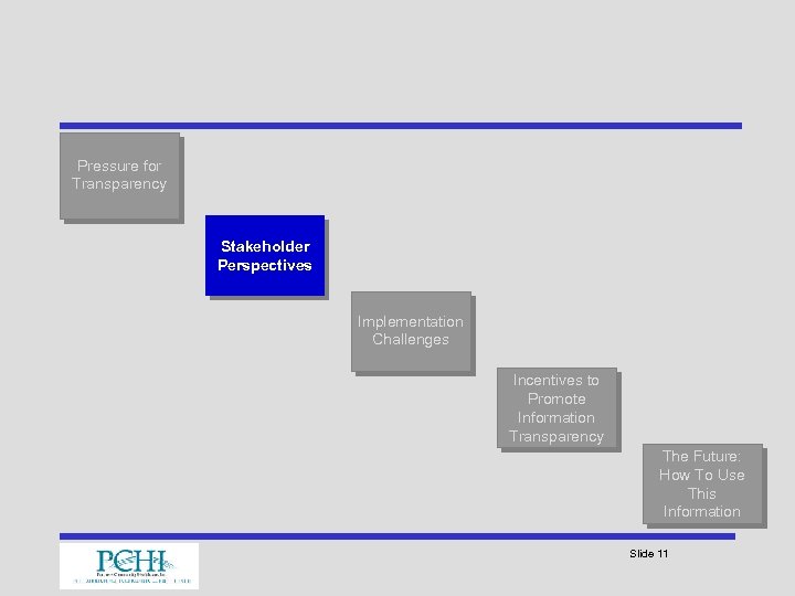 Pressure for Transparency Stakeholder Perspectives Implementation Challenges Incentives to Promote Information Transparency The Future: