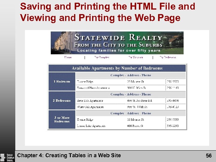 Saving and Printing the HTML File and Viewing and Printing the Web Page Chapter