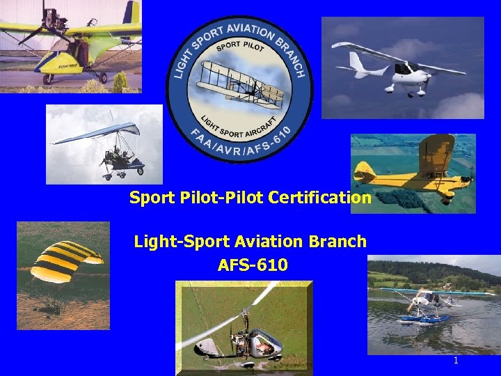 Sport Pilot-Pilot Certification Light-Sport Aviation Branch AFS-610 1 