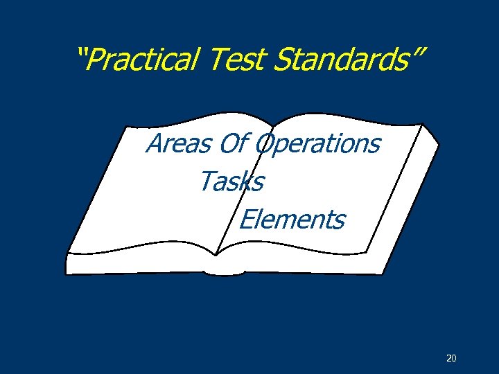 “Practical Test Standards” Areas Of Operations Tasks Elements 20 