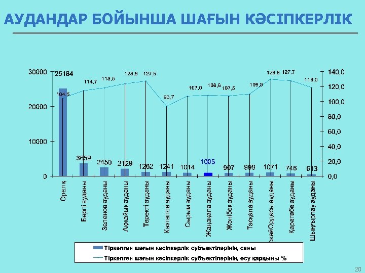 АУДАНДАР БОЙЫНША ШАҒЫН КӘСІПКЕРЛІК 20 