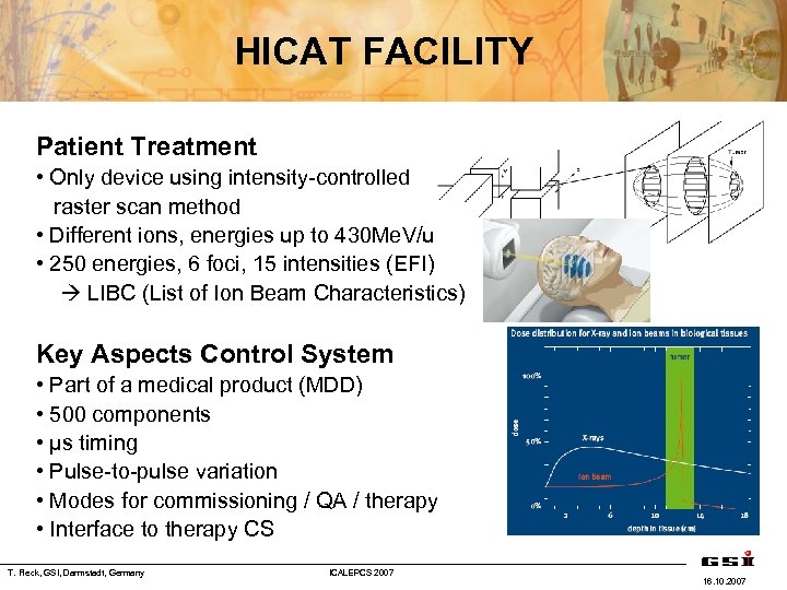 HICAT FACILITY Patient Treatment • Only device using intensity-controlled raster scan method • Different
