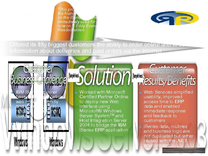 Raedschelders "This project improves our services and lays the foundation for further automation. The