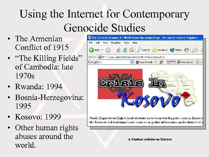 Using the Internet for Contemporary Genocide Studies • The Armenian Conflict of 1915 •