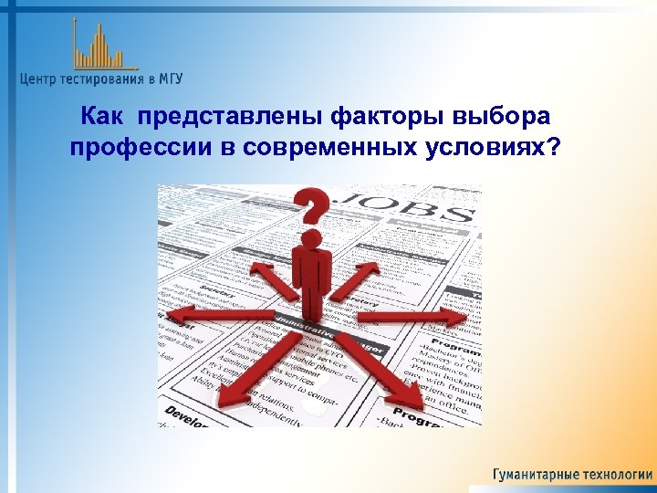 Как представлены факторы выбора профессии в современных условиях? 